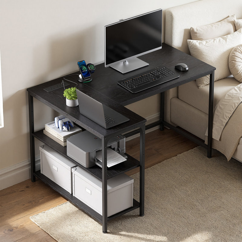 Metal Base Computer Desk, Black