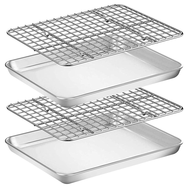 Belfry Kitchen Aikin Non-Stick Stainless Steel 4 Piece Baking Tray Set