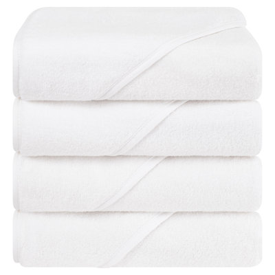 100% Cotton Soft Fluffy Hooded Baby Bath Towel Set 4 Piece