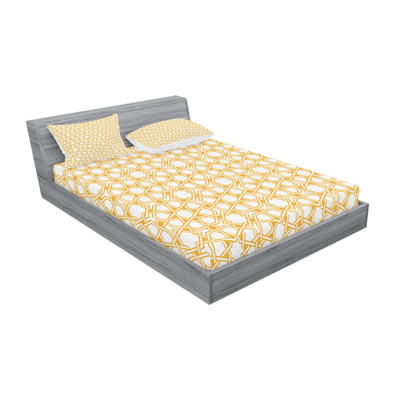 Microfiber Geometric Sheet Set, Queen Sheet Set + Fitted Sheet + 2 Pillowcases