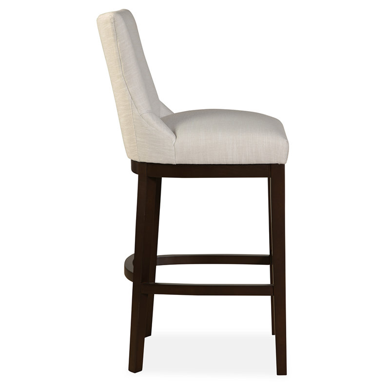 Upholstered Bar Stool with Solid Wood Frame, Caribou