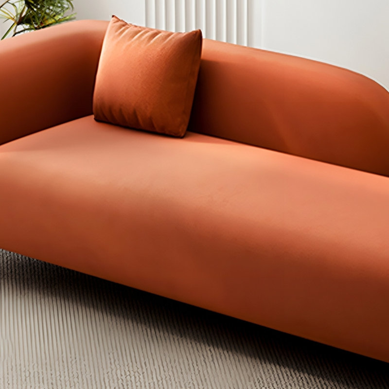Chaise longue intérieure confortable: Chaise longue rembourrée avec cadre en bois massif, Orange
