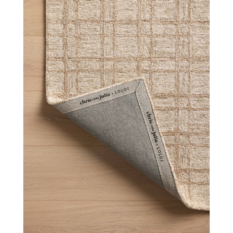 Polly Khaki and Sand Hand-Tufted Wool Accent Rug 2' x 5'