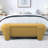 Linen Fabric Upholstered Bench With Large Storage Space For The Living Room, Entryway And Bedroom,Yellow( 51.5''X20.5''X17'' )-1470936019
