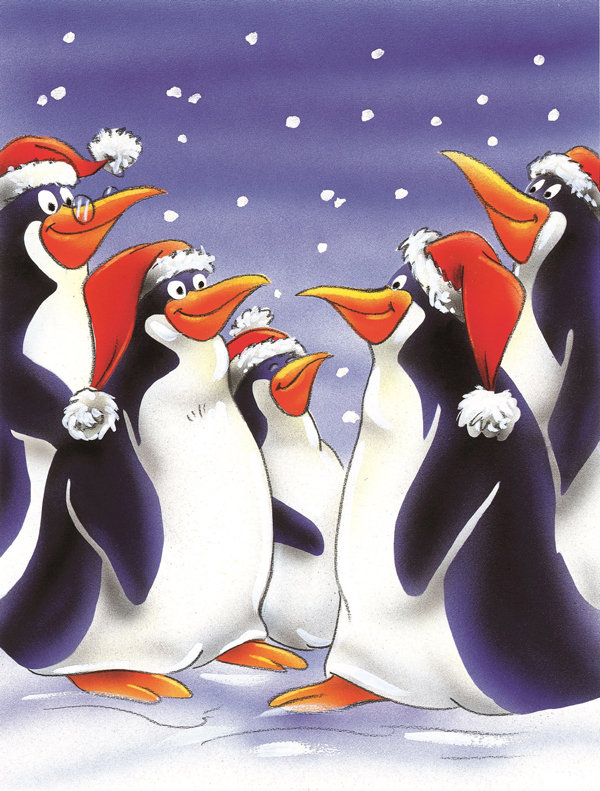 Drapeau de jardin Zadig Holiday Penguins, H 15 po x l 11 po