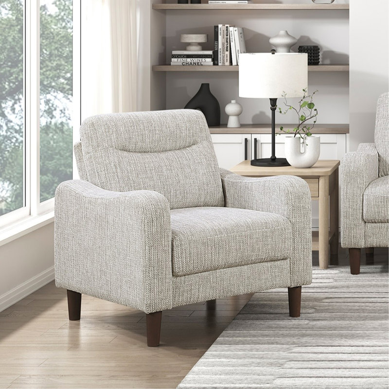 Ensemble de canapé transitionnel 3 pièces en taupe avec revêtement en chenille et causeuse, Taupe