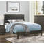 Lit gris foncé avec bouton moderne en similicuir - tête de lit et structure en bois avec cadre en bois massif chic-615061417-615061418