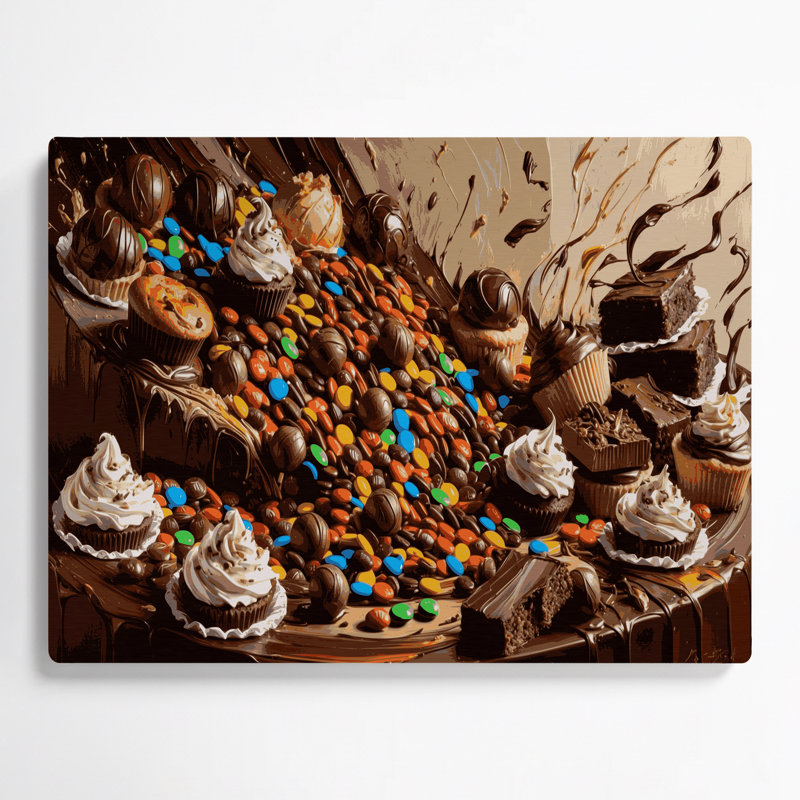 Desserts MandMs, art mural en métal brun, H 11 po x l 14 po
