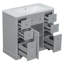 Meuble-lavabo gris avec lavabo - Armoire en bois massif de 36 po, 6 tiroirs, tablette réglable, option de décoration moderne-200161250