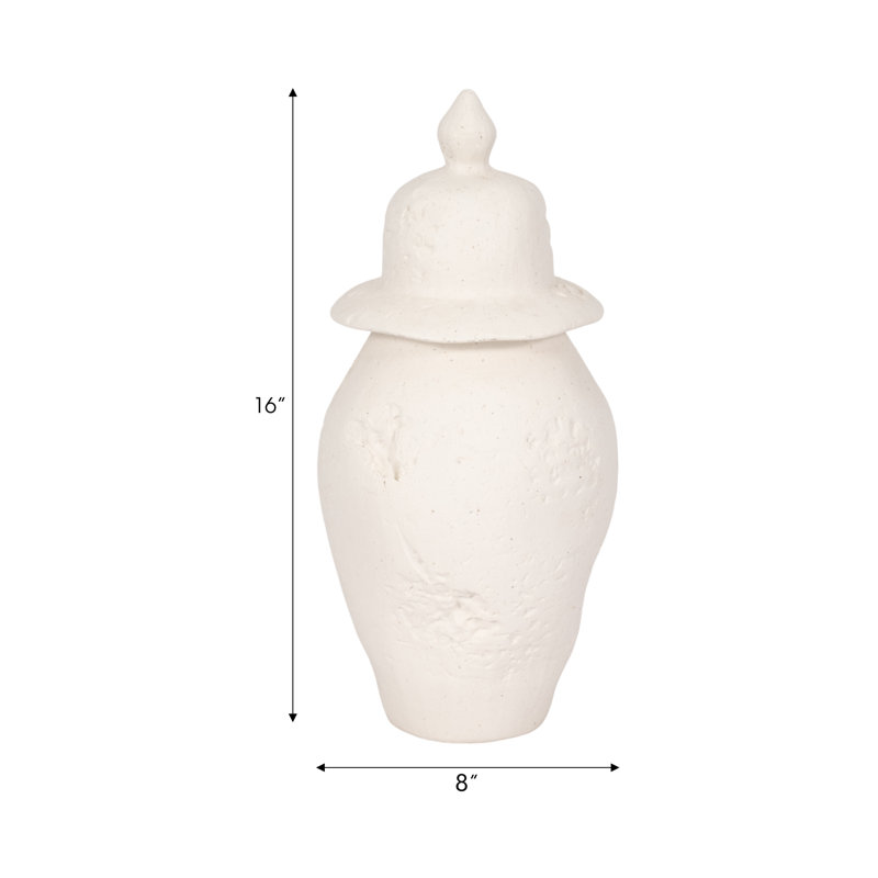 Pot en grès et en céramique avec couvercle sculptural - Accent décoratif fabriqué à la main avec des détails texturés organiques et une conception artisanale décontractée pour un attrait intemporel d'inspiration artisanale