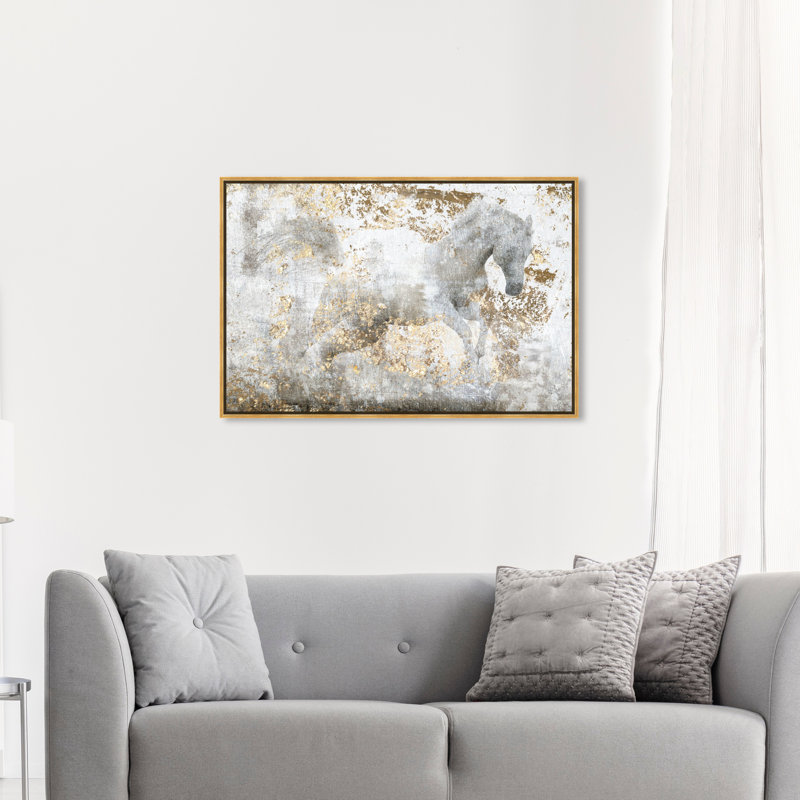 «Animals Courir», reproduction d'art graphique, Cadre doré, L 45 po x H 30 po