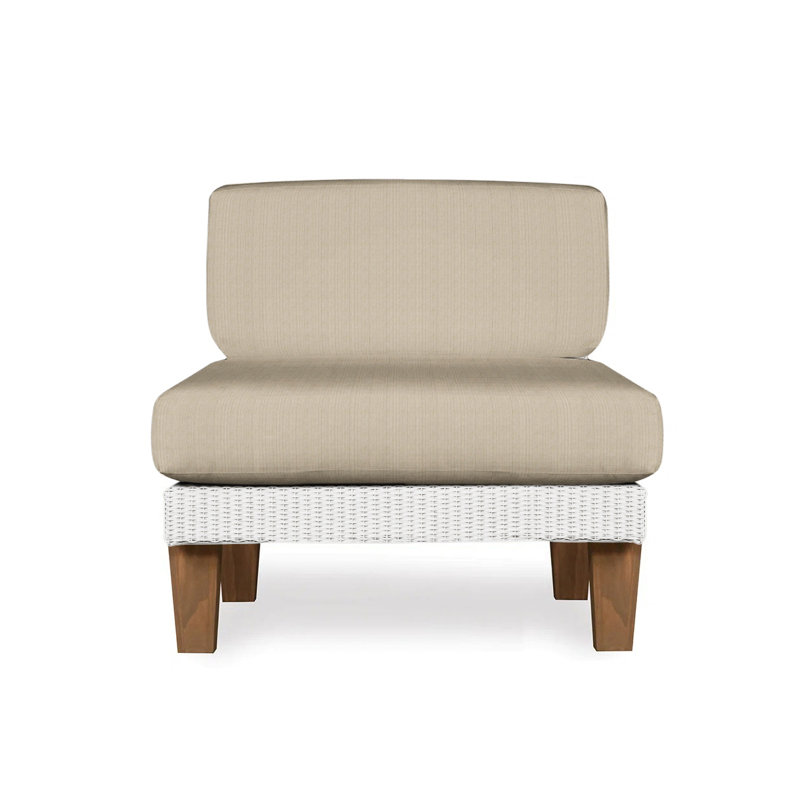 Catalina Outdoor Teak Lounge Chair, Demo Oatmeal, White