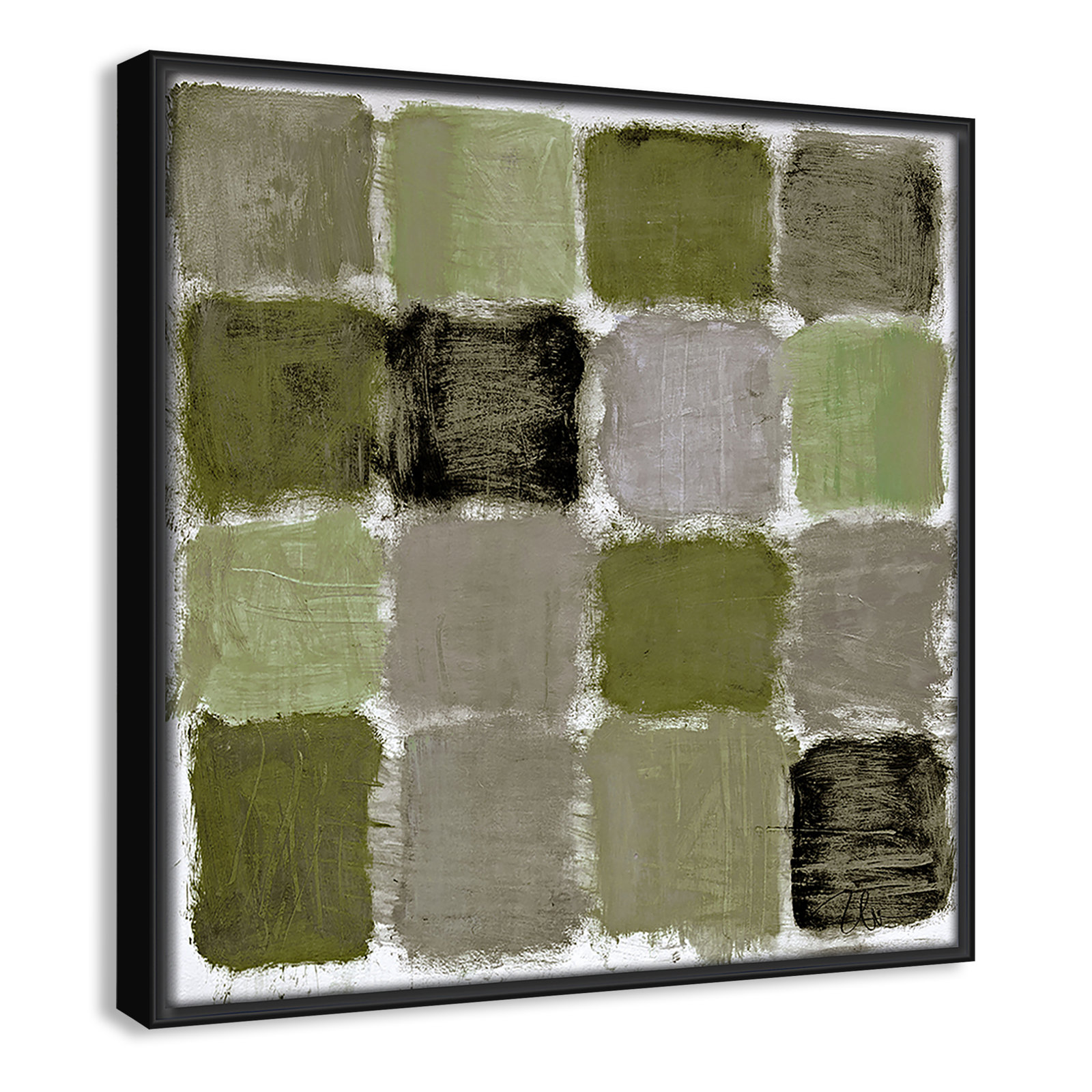 Coppola "Powder Room Green Reflections" Print, Black, 13.5" H x 13.5" W