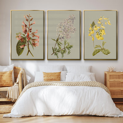 Botanical Array II - ensemble de 3 reproductions de photo sur toile