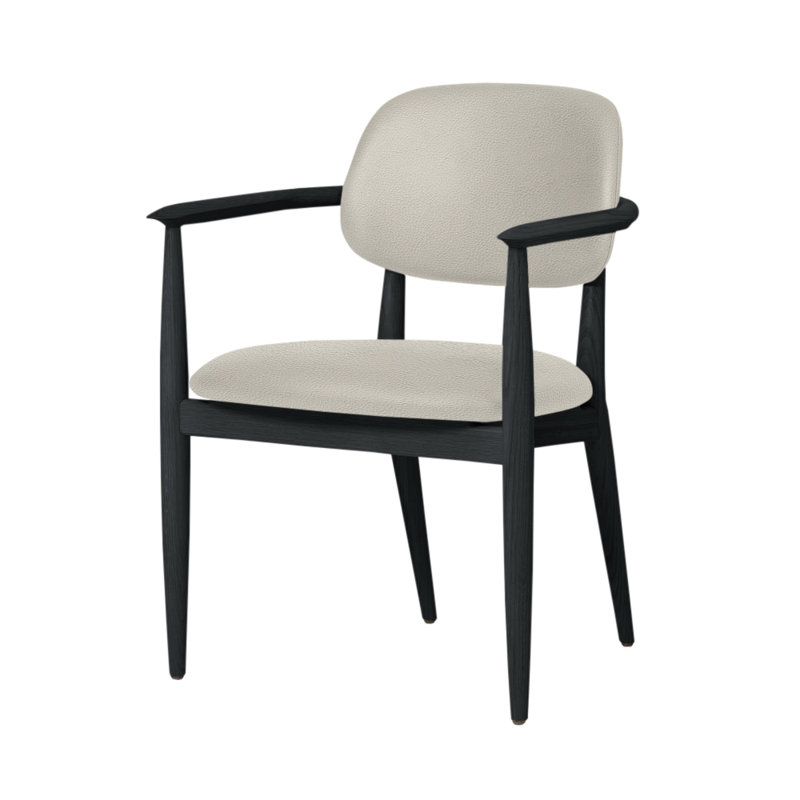 Chaise Slow de Space Copenhagen, Chêne gris, Ivoire Milano 5020