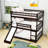 Full Over Full Over Full Wooden Triple Bunk Bed With Ladders, Guardrails And Slide-150744725