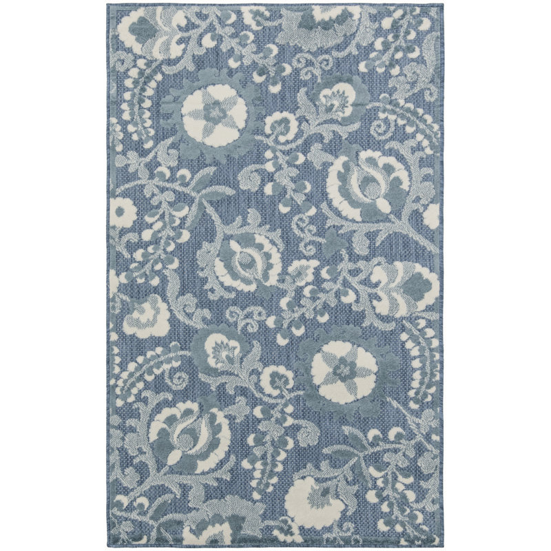 Gregori Floral Farmhouse Area Rug, Rectangle 2'8" x 4'