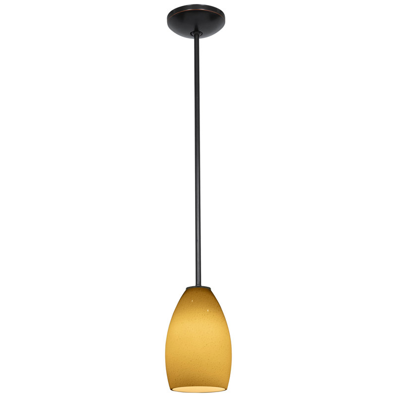 Luminaire suspendu à 1 lumière Carballo, Maya, Bronze huilé