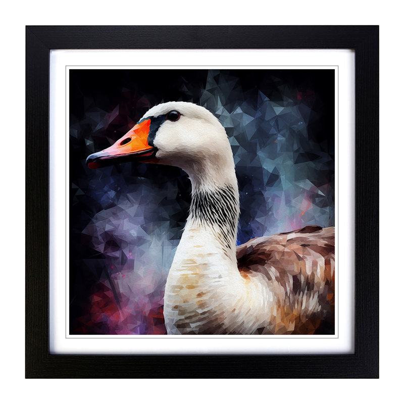 Goose Abstract Art No.2 - Framed Print, Black