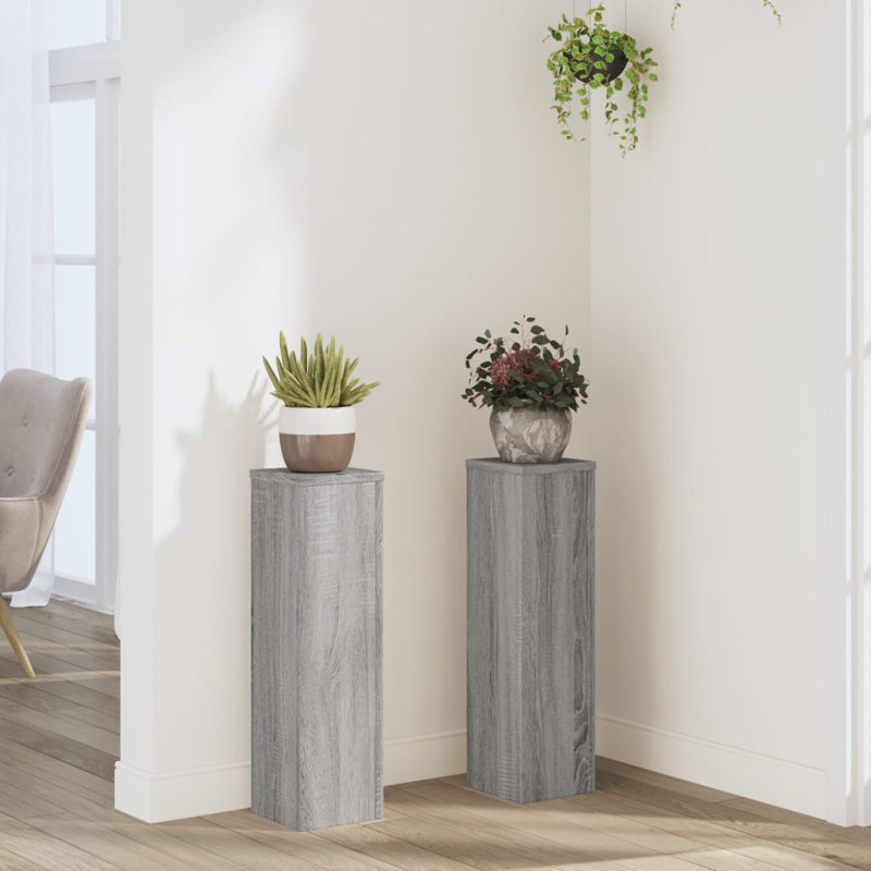Plant Stand 1 Tier Set of 2, 60cm H x 17cm W x 17cm D, Grey Sonoma