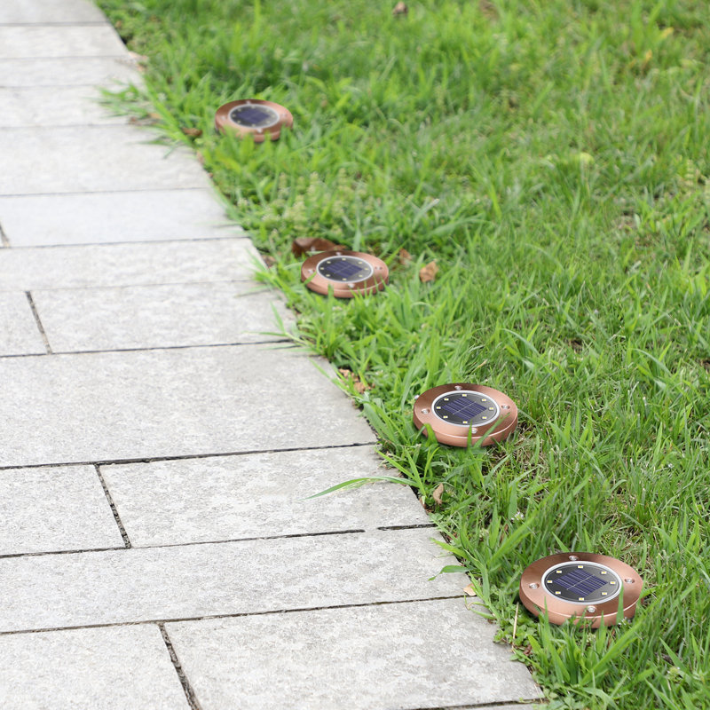 Solar Powered Integrated LED Pathway Light Kit, Bronze