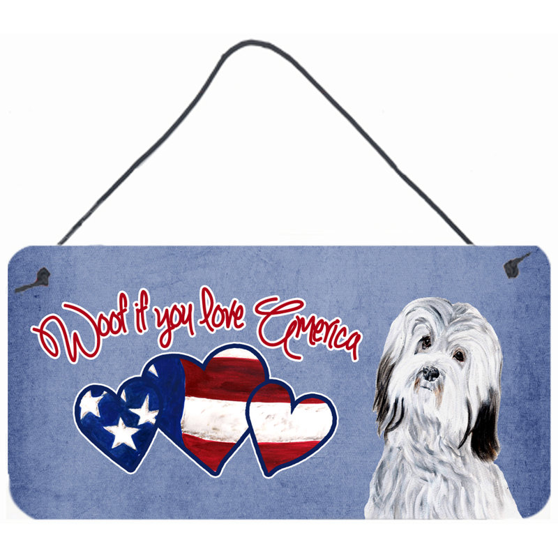 Woof si vous aimez l’amérique, impression sur plaque, Shih tzu 4
