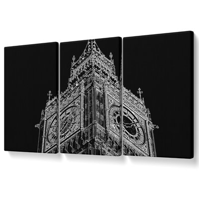London Big Ben - 3 Piece Wrapped Canvas Print