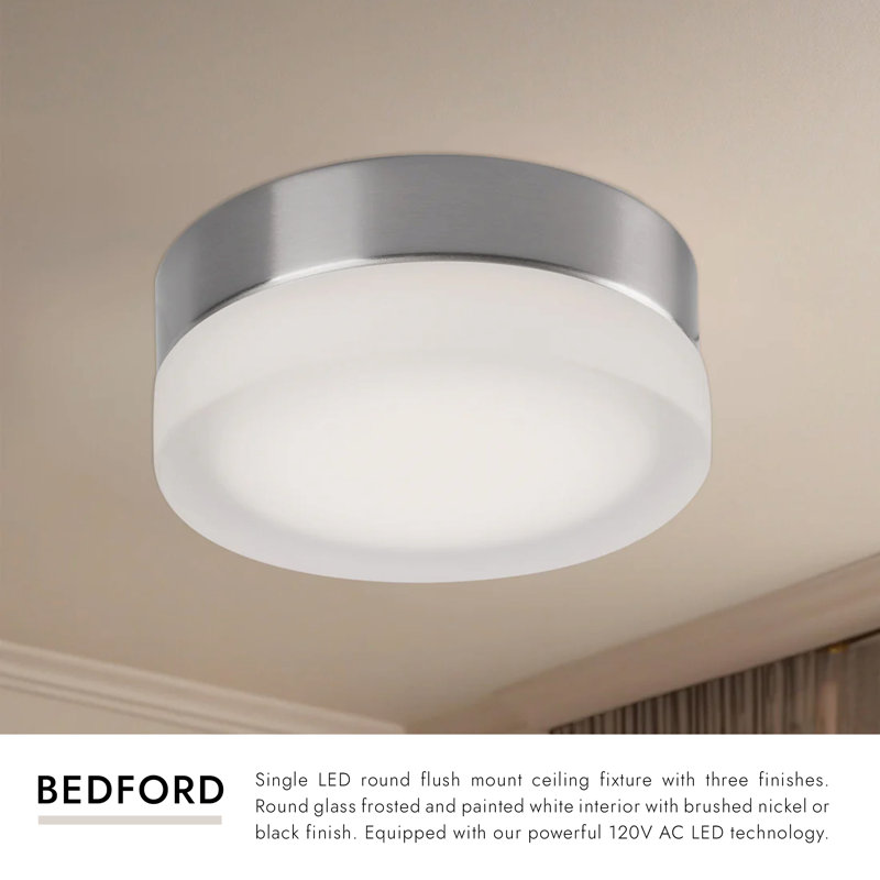Bedford 1 - Light LED Flush Mount, Black/Frosted