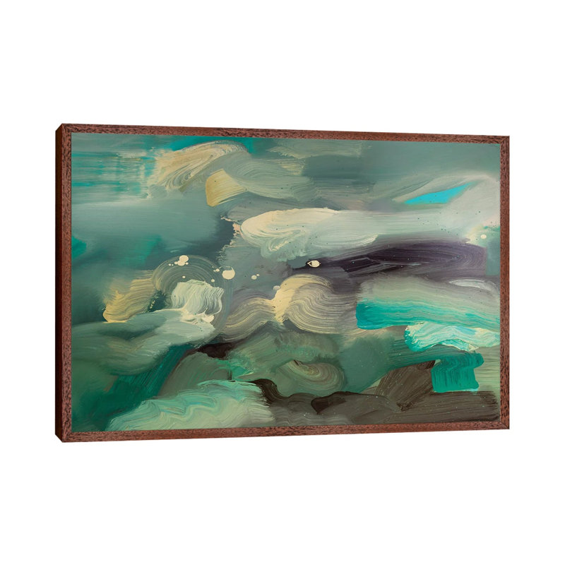 Ocean I by Pamela Staker - Painting on Canvas, 66.04 cm H x 45.72 cm W, Classic Brown Wood Framed
