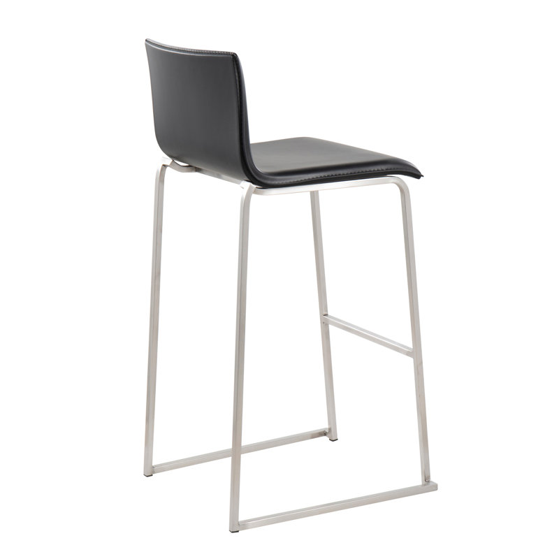 Tabouret de bar contemporain, Argent, Noir