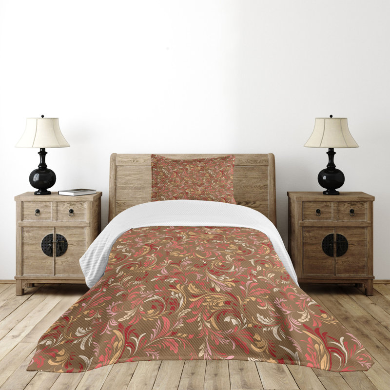 Twin White Quilted Bedspread Set with Pillow Sham