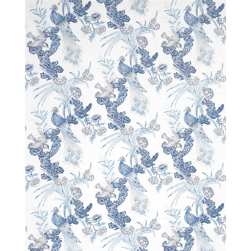 Tissu paon Schumacher x Miles Redd, Porcelaine