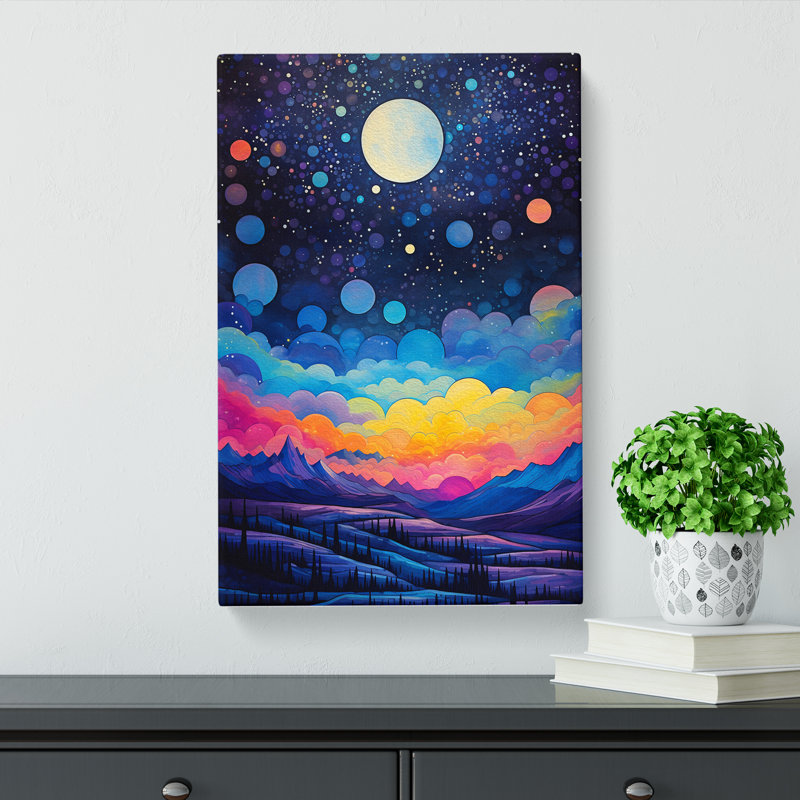 Moon Colour Field Art - No Frame Print, 50cm H x 35cm W x 3cm D