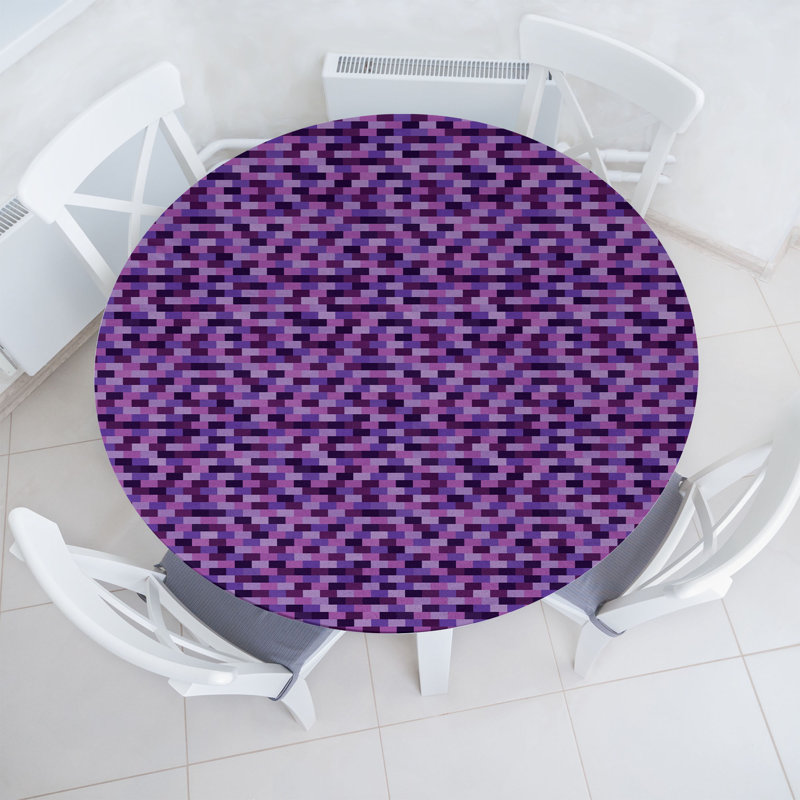 Bungalow Rose Purple Fitted Round Tablecloth Multicolor