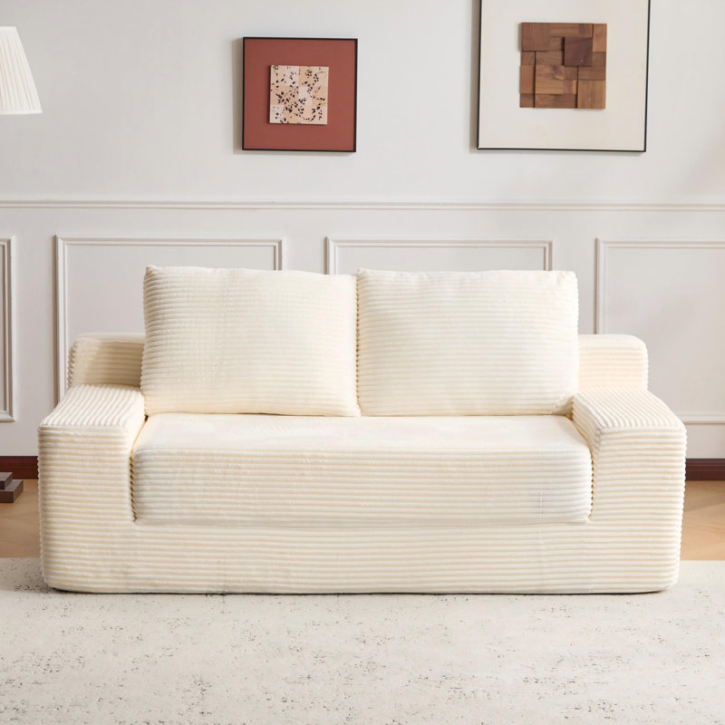 Canapé-lit confortable à assise profonde, Blanc