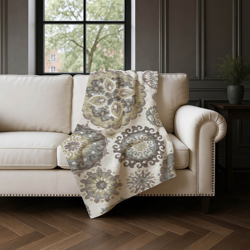 Jeté en kaléidoscope Sherpa ASB763 lavable à la machine Addison, Beige