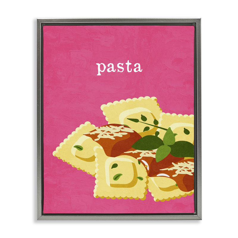Cadre flottant Ravioli, par Kim Allen, Cadre flottant gris lustré, H 31 po x l 25 po