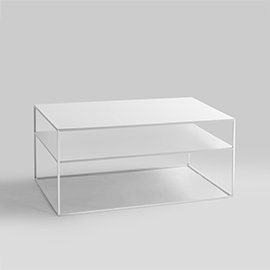 Priya Frame Coffee Table with Storage, White