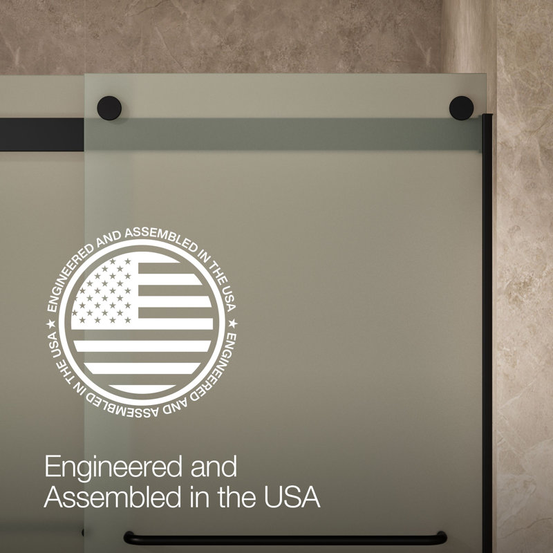 Levity 59.63" x 74" Bypass Shower Door with CleanCoat® Technology, Matte Black, Frosted