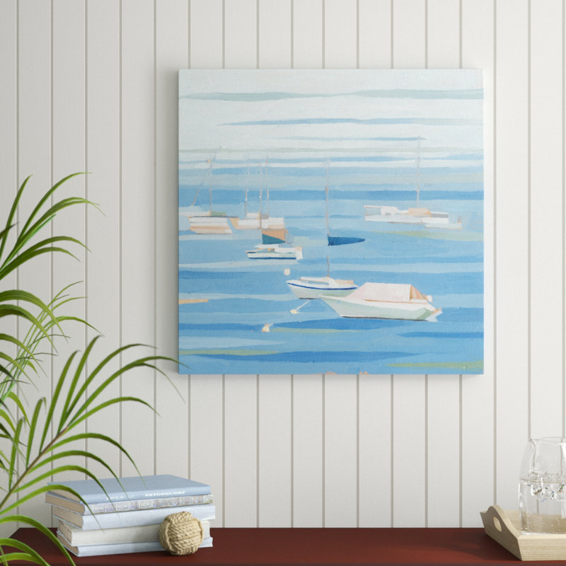 «Summer Regatta I», peinture sur toile tendue, H 30 po x l 30 po