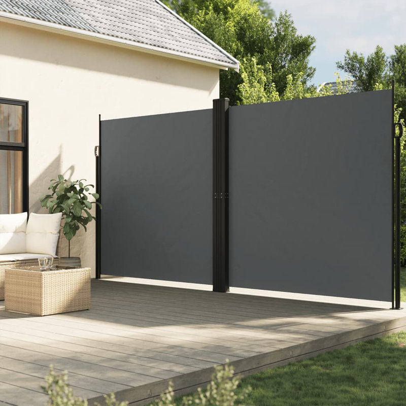 Pare-soleil d'extérieur avec auvent rétractable vidaXL, H 78,7 po x l 472,4 po, Anthracite