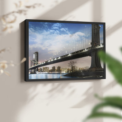 NY Night -Framed Print - Restickable