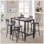 Ensemble de table de bar avec 4 tabourets de bar en polyuréthane avec dossier, l 47,24 po x l 23,62 po x H 35,43 po-1216704821-1216704822-1223983159
