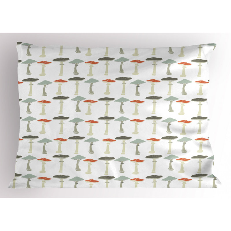 Gray/Orange Polyester Microfiber Piece Sham , Twin