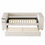 Lit simple tapissier avec rangement Lit gigogne, chargement USB, velours français, beige (L 90,9 po x l 42,2 po x H 25,9 po), aucun sommier requis, support solide