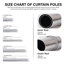 Extendable Metal Curtain Pole, Adjustable Curtain Rod with Brass Finials & Rings-1418454368-1418454371