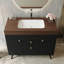 Meuble-lavabo autoportant moderne de 36 po avec plateau en pierre frittée, lavabo en céramique et rangement intelligent-130901801