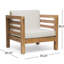 Fauteuil club beige - et imperméable avec fauteuil en bois: structure de coussins de style Mid-Century