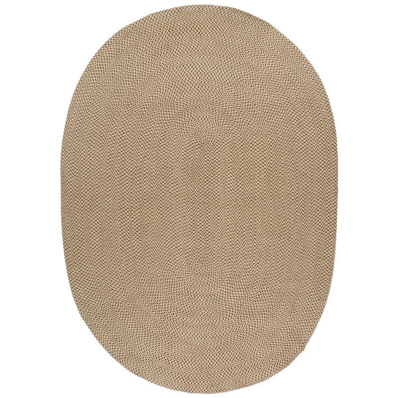 Tapis de couleur unie en coton tissé à la main Garbrand, Ovale 9 pi x 12 pi