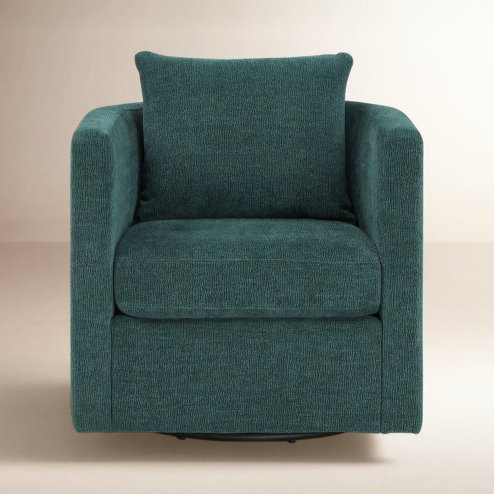 Fran Swivel Barrel Chair, Green Polyester